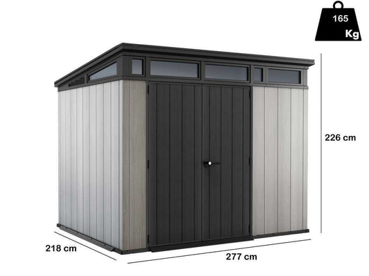 Keter Artisan grau – Gartenhaus – mit Doppeltüren – 277x218x226 cm