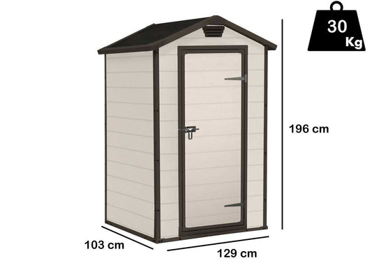 Keter Manor beige – Gartenhaus Schuppen – 129x103x196 cm