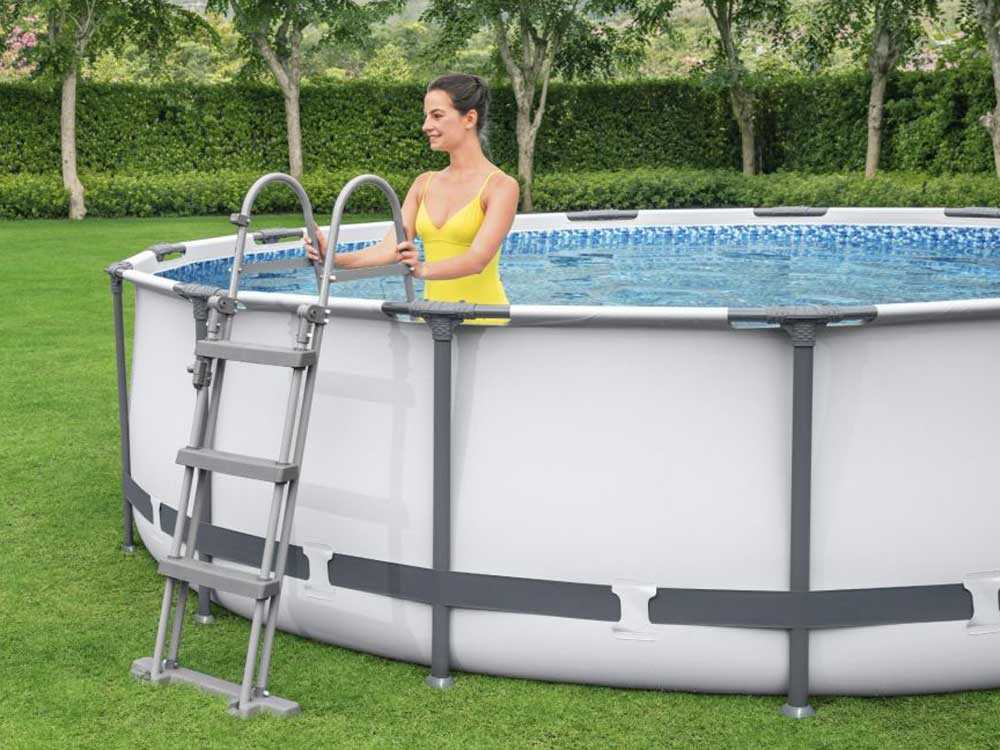 Bestway Steel Pro Max 56418DE – Ø366×100 cm – Runder Pool + Filterpumpe und Leiter