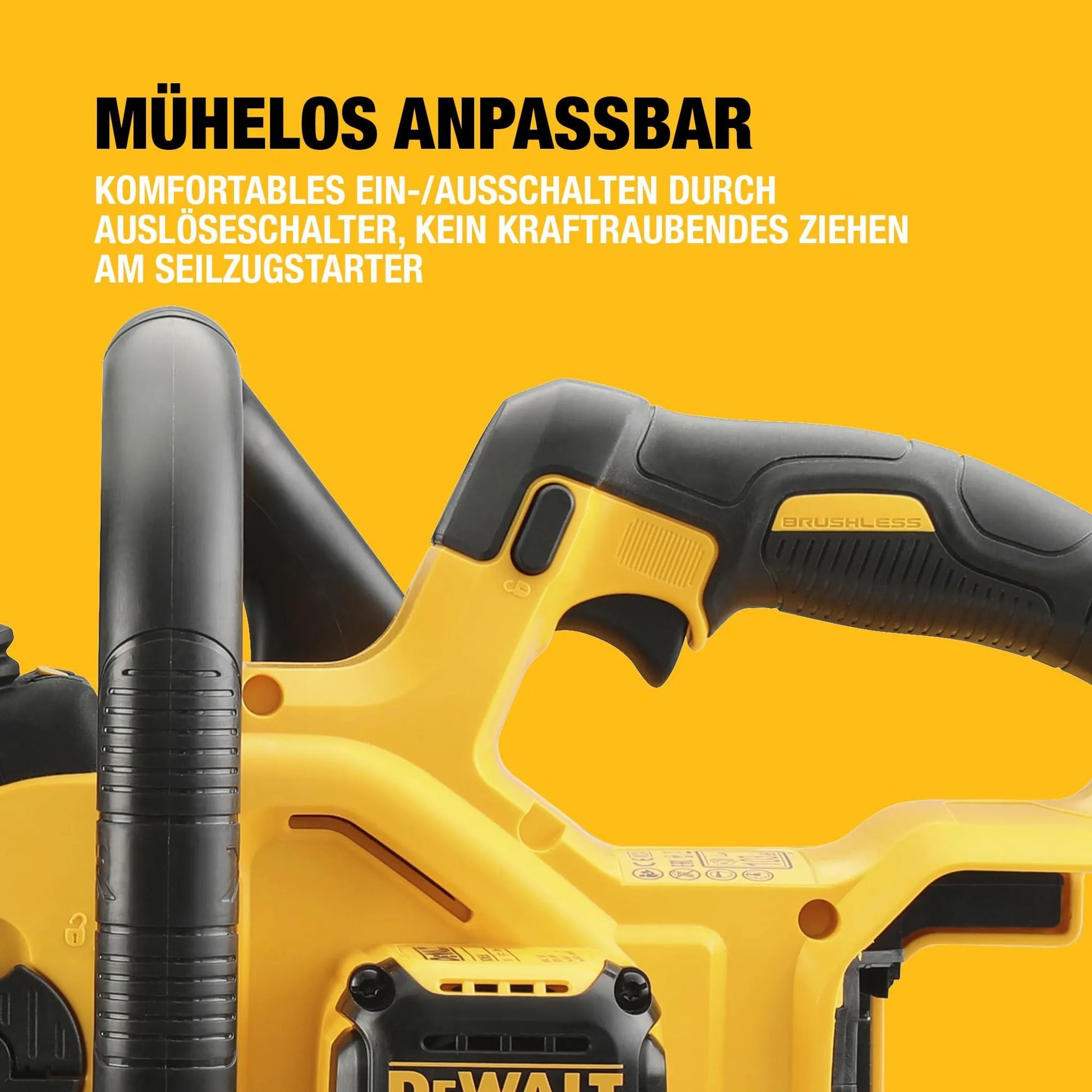 DeWALT DCM565N-XJ Akku-Kettensäge (bl) Flexvolt, 18V, Schwertlänge 30 cm, Kettenart Halbmeißel, 3,8″