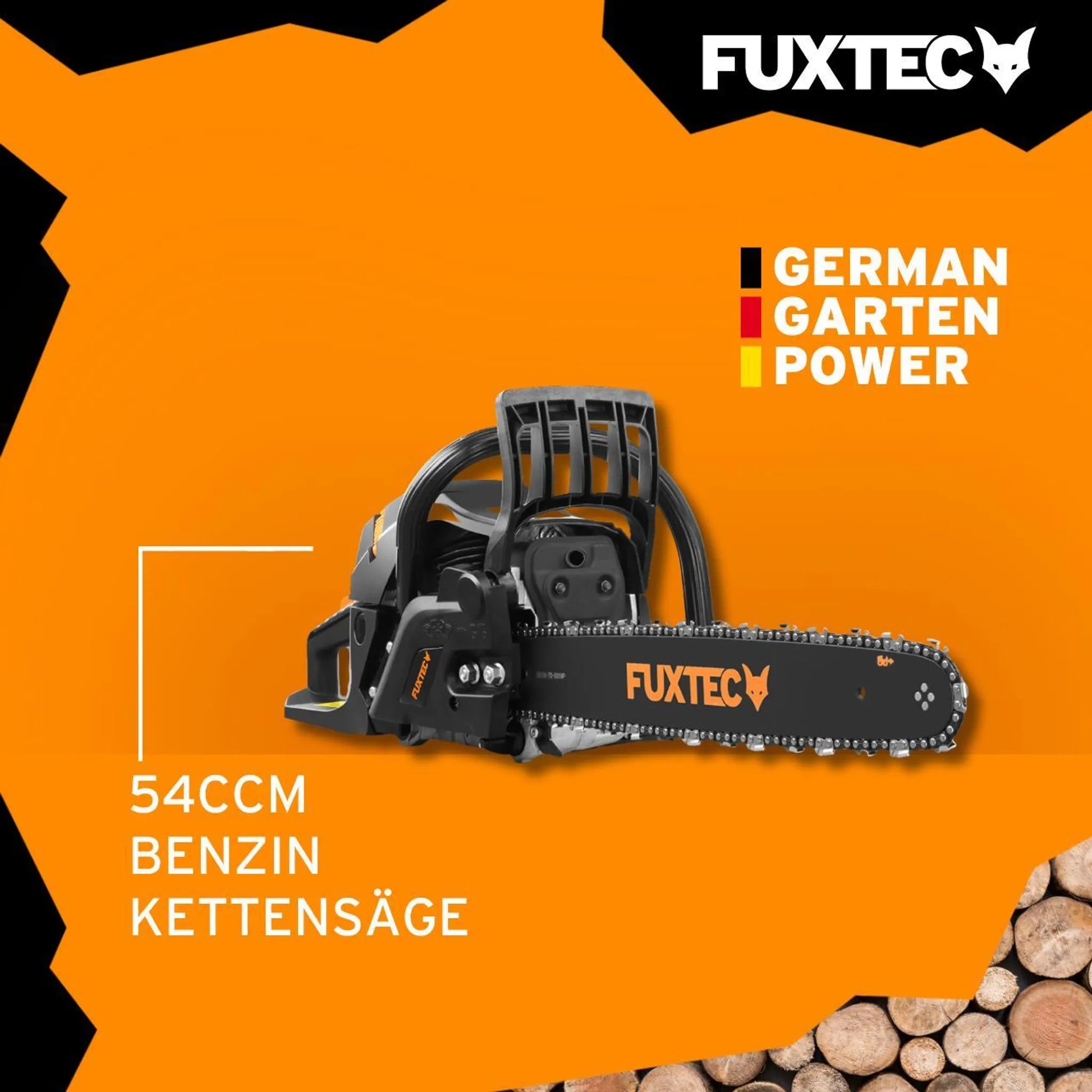 FUXTEC Benzin Kettensäge FX-KS255 – Black Edition – Schwertlänge 46cm
