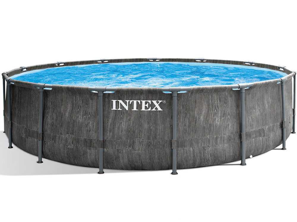 Intex Prisma Frame Greywood 26742NP – Ø457×122 cm – Runder Pool