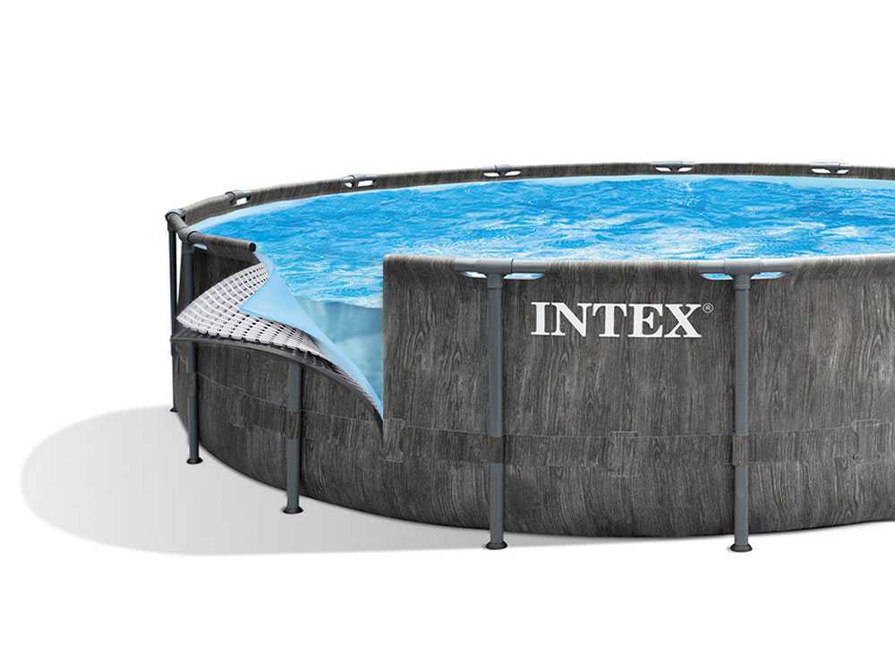 Intex Prisma Frame Greywood 26742NP – Ø457×122 cm – Runder Pool