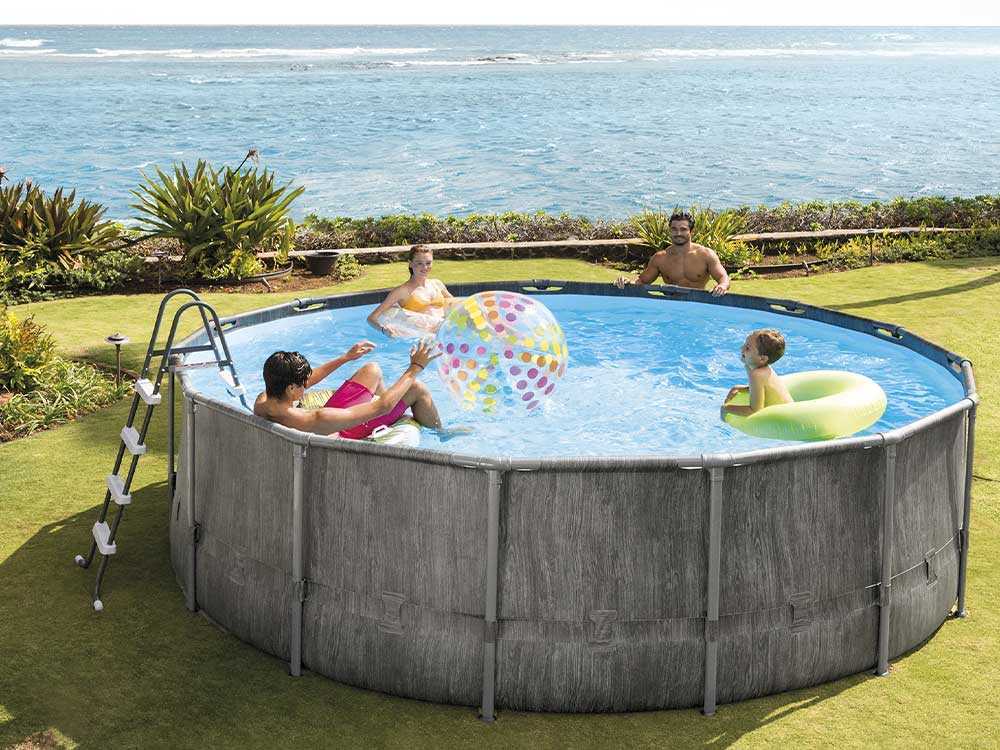 Intex Prisma Frame Greywood 26742NP – Ø457×122 cm – Runder Pool