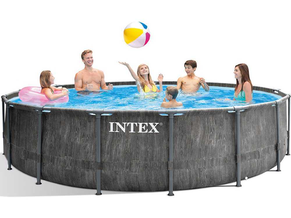 Intex Prisma Frame Greywood 26742NP – Ø457×122 cm – Runder Pool