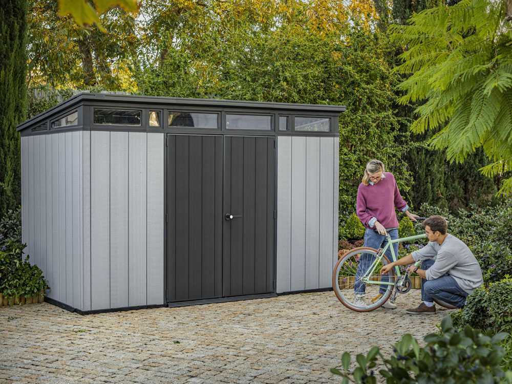 Keter Artisan grau – Gartenhaus – Mit Doppeltüren – 342x218x226 cm