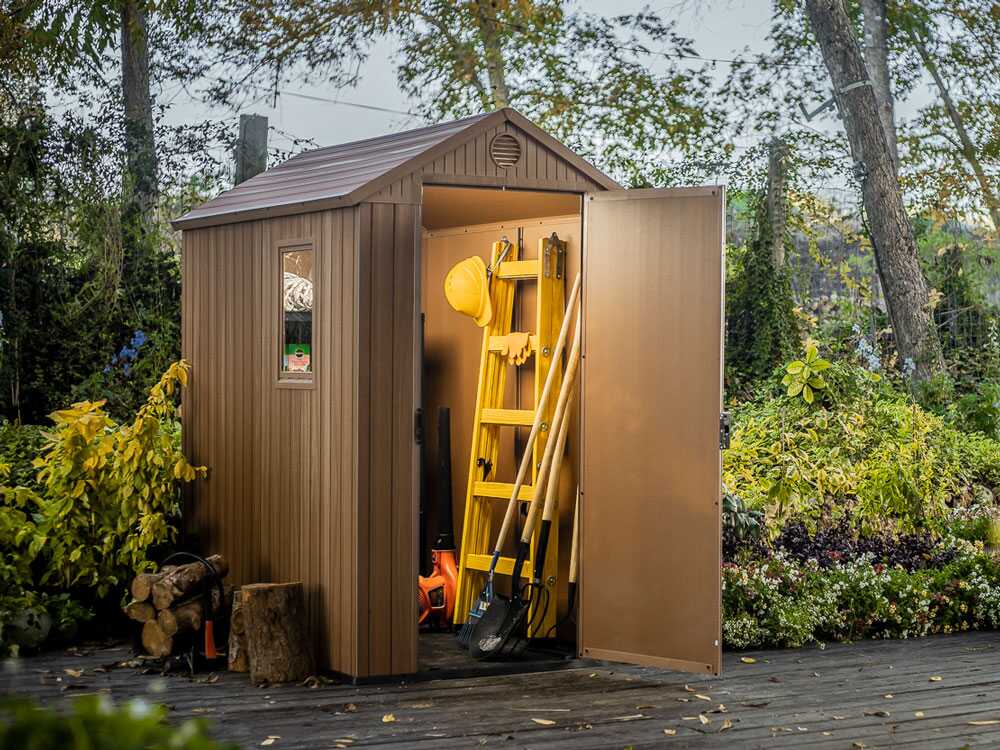 Keter Darwin braun – Gartenhaus Schuppen – mit Seitenfenster – 125×184.5×205 cm