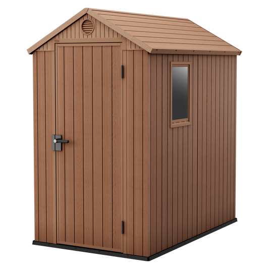 Keter Darwin braun – Gartenhaus Schuppen – mit Seitenfenster – 125×184.5×205 cm