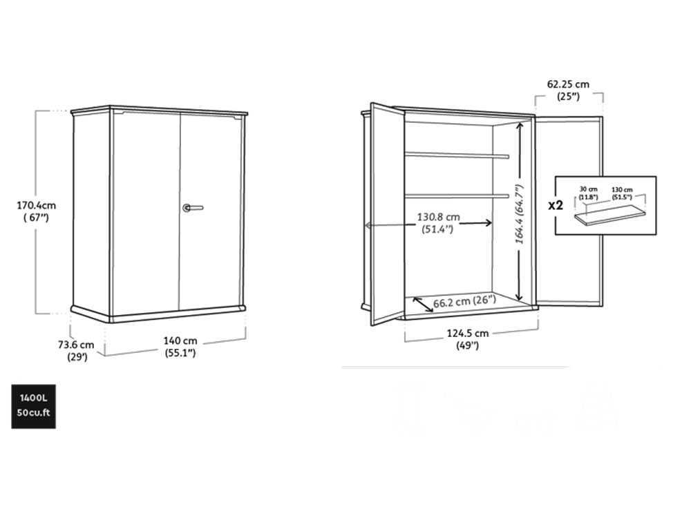 Keter High-Store + Gartenschrank – 140x73x170 cm