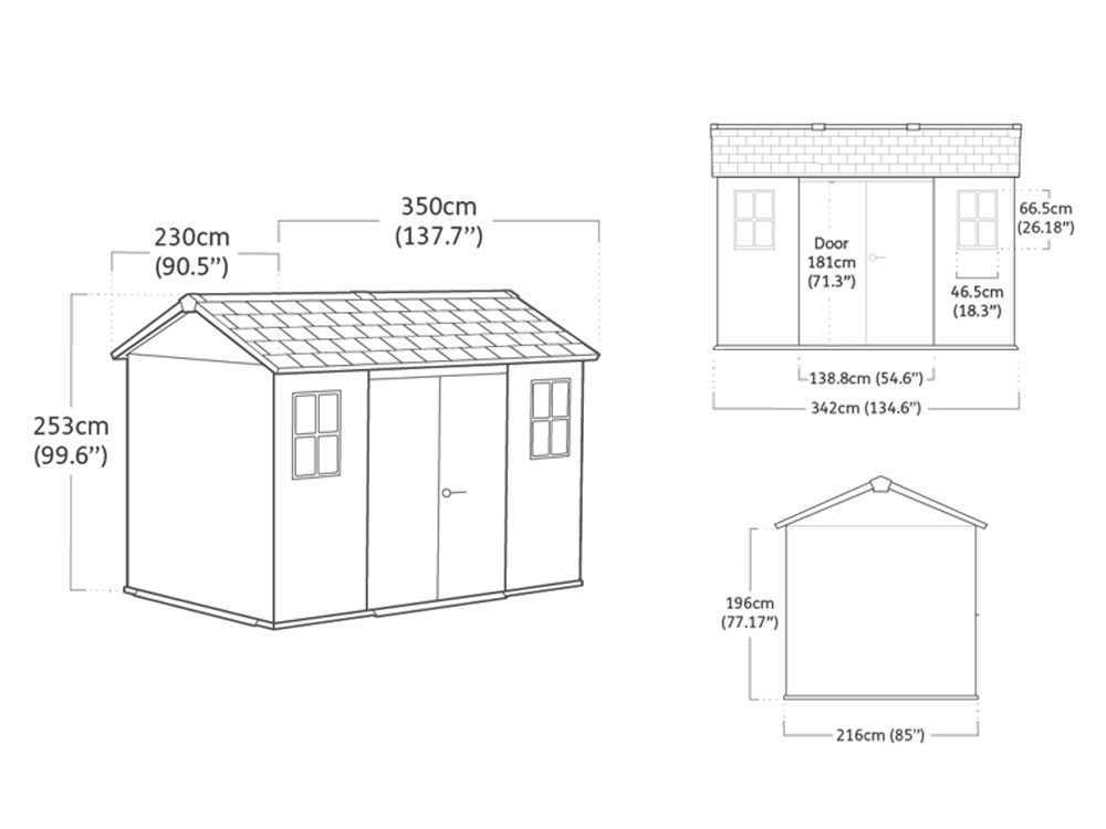 Keter Oakland 1175 – Gartenhaus – mit Seitenfenstern – 350x229x254 cm